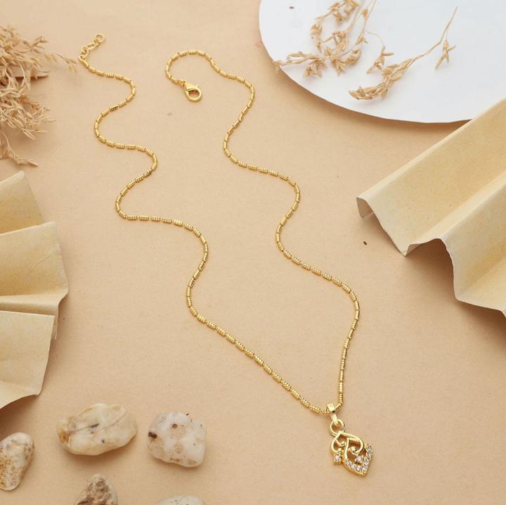 micro gold polish chain pendant 665 Designer artifical jwellery in Ahmedabad